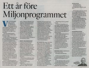 En berättelse "Ett år före Miljonprogrammet"