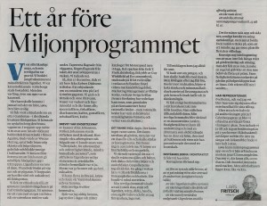 En berättelse "Ett år före Miljonprogrammet"